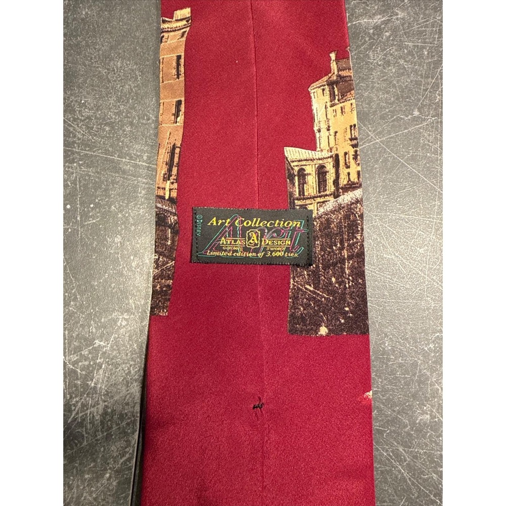 Mens Tie | Disney Atlas Design | Mickey Minnie Venice Gondola Silk Limited Ed - Picture 6 of 9